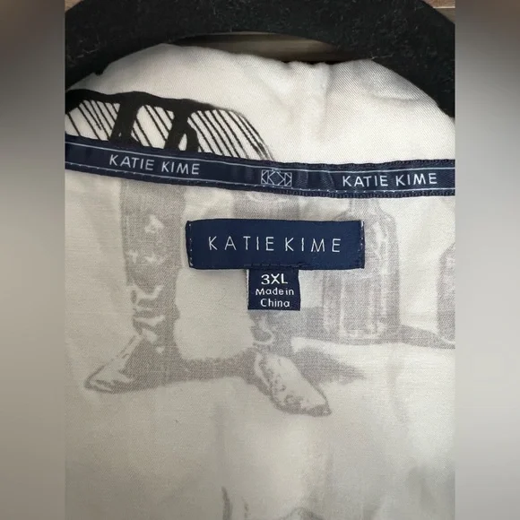 KATIE KIME Marfa Toile Pajama Pant Set Black Cotton size 3XL Horse Prada western - Picture 4 of 10